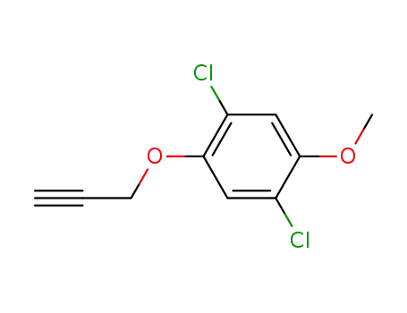 Molecular Structure of 143740-40-3 (Benzene, 1,4-dichloro-2-methoxy-5-(2-propynyloxy)-)