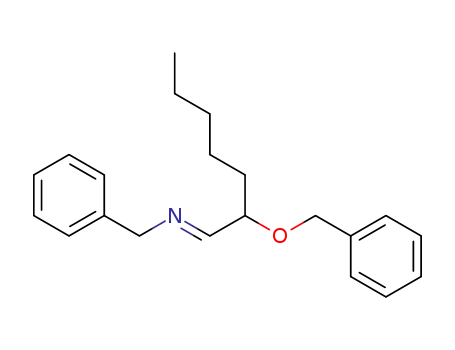 Molecular Structure of 137869-45-5 (Benzenemethanamine, N-[2-(phenylmethoxy)heptylidene]-, (E)-)