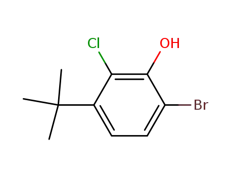 Molecular Structure of 60935-48-0 (Phenol, 6-bromo-2-chloro-3-(1,1-dimethylethyl)-)