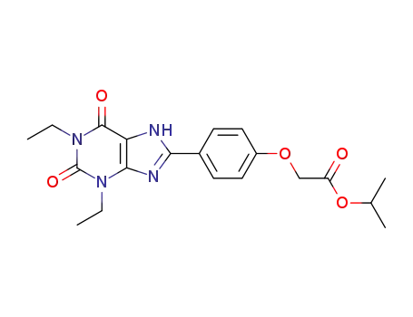 Molecular Structure of 104576-47-8 (Acetic acid,
[4-(1,3-diethyl-2,3,6,7-tetrahydro-2,6-dioxo-1H-purin-8-yl)phenoxy]-,
1-methylethyl ester)
