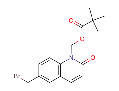 Molecular Structure of 133739-67-0 (Propanoic acid, 2,2-dimethyl-,
[6-(bromomethyl)-2-oxo-1(2H)-quinolinyl]methyl ester)