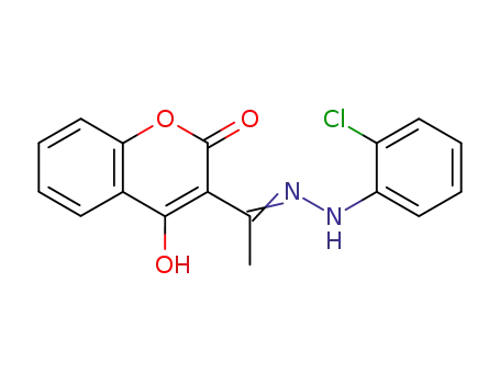 2H-1-Benzopyran-2-one,
3-[1-[(2-chlorophenyl)hydrazono]ethyl]-4-hydroxy-