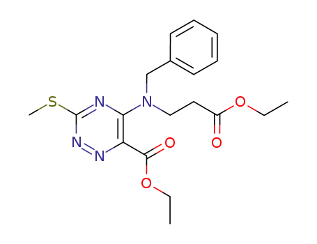 5-[Benzyl-(2-ethoxycarbonyl-ethyl)-amino]-3-methylsulfanyl-[1,2,4]triazine-6-carboxylic acid ethyl ester