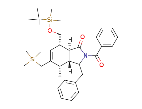 (3aR,4S,7S,7aS)-2-Benzoyl-3-benzyl-7-(tert-butyl-dimethyl-silanyloxymethyl)-4-methyl-5-trimethylsilanylmethyl-2,3,3a,4,7,7a-hexahydro-isoindol-1-one