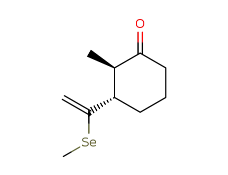 Cyclohexanone, 2-methyl-3-[1-(methylseleno)ethenyl]-, trans-