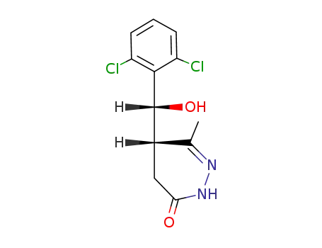 Molecular Structure of 91478-09-0 (5-((2',6'-dichlorophenyl)hydroxymethyl)-6-methyl-4,5-dihydro(2H)-3-pyridazinone)