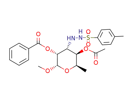 methyl 4-O-acetyl-2-O-benzoyl-3,6-dideoxy-3-<2-(p-tolylsulfonyl)hydrazino>-α-D-gulopyranoside
