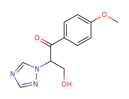Molecular Structure of 108664-52-4 (3-hydroxy-1-(4-methoxyphenyl)-2-(1H-1,2,4-triazol-1-yl)propan-1-one)