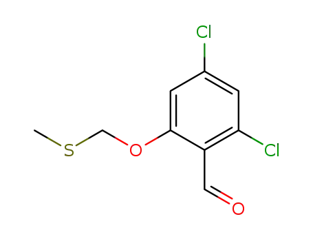 Molecular Structure of 91508-48-4 (Benzaldehyde, 2,4-dichloro-6-[(methylthio)methoxy]-)