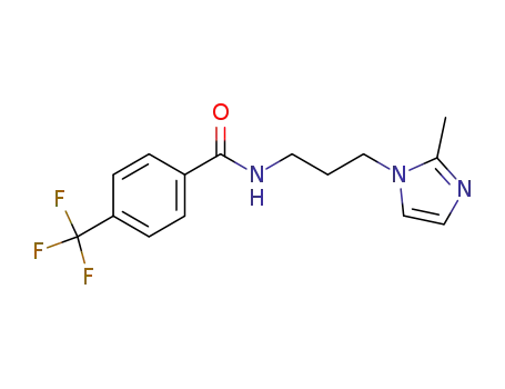 Molecular Structure of 93668-91-8 (Benzamide, N-[3-(2-methyl-1H-imidazol-1-yl)propyl]-4-(trifluoromethyl)-)