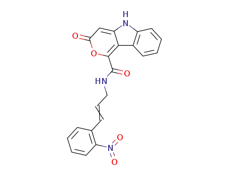 Pyrano[4,3-b]indole-1-carboxamide,
3,5-dihydro-N-[3-(2-nitrophenyl)-2-propenyl]-3-oxo-