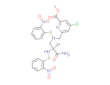 methyl 6-<<N-<(S)-2-carbamoyl-2-<(o-nitrophenylthio)amino>ethyl>-N-(o-nitrophenylthio)amino>methyl>-4-chloropyridine-2-carboxylate