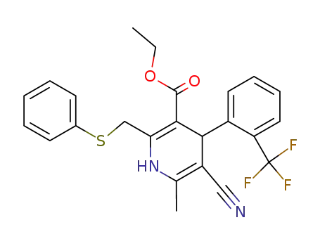 5-Cyano-6-methyl-2-phenylsulfanylmethyl-4-(2-trifluoromethyl-phenyl)-1,4-dihydro-pyridine-3-carboxylic acid ethyl ester