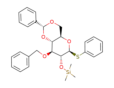 phenyl 3-O-benzyl-4,6-O-benzylidene-2-O-trimethylsilyl-1-thio-β-D-glucopyranoside
