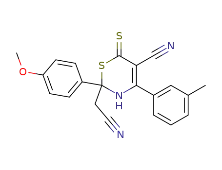 2H-1,3-Thiazine-2-acetonitrile,
5-cyano-3,6-dihydro-2-(4-methoxyphenyl)-4-(3-methylphenyl)-6-thioxo-