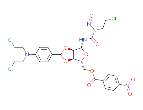 Molecular Structure of 74692-70-9 ([(4R)-7-[4-[bis(2-chloroethyl)amino]phenyl]-2-[(2-chloroethyl-nitroso- carbamoyl)amino]-3,6,8-trioxabicyclo[3.3.0]oct-4-yl]methyl 4-nitrobenz oate)