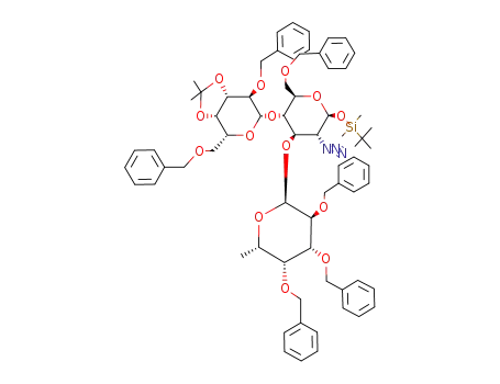 tert-Butyldimethylsilyl O-(2,6-Di-O-benzyl-3,4-O-isopropylidene-β-D-galactopyranosyl)-(1->4)-<(2,3,4-tri-O-benzyl-α-L-fucopyranosyl)-(1->3)>-2-azido-6-O-benzyl-2-deoxy-β-D-glucopyranoside