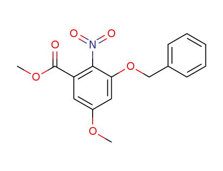 Benzoic acid, 5-methoxy-2-nitro-3-(phenylmethoxy)-, methyl ester