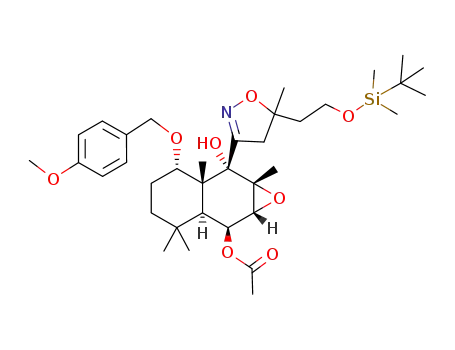 (1α,2β,3β,4β,4aα,8α,8aβ)-(+/-)-2,3-epoxydecahydro-4-acetyloxy-1-<3-<5-methyl-5-<<(1,1-dimethylethyl)dimethylsilyl>ethoxy>>-4,5-dihydroisoxazolyl>-8-(4-methoxybenzyloxy)-2,5,5,8a-tetramethyl-1-naphthalenol