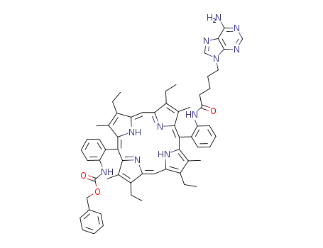 [2-((1Z,4Z,9Z,15Z)-15-{2-[5-(6-Amino-purin-9-yl)-pentanoylamino]-phenyl}-2,8,12,18-tetraethyl-3,7,13,17-tetramethyl-porphyrin-5-yl)-phenyl]-carbamic acid benzyl ester