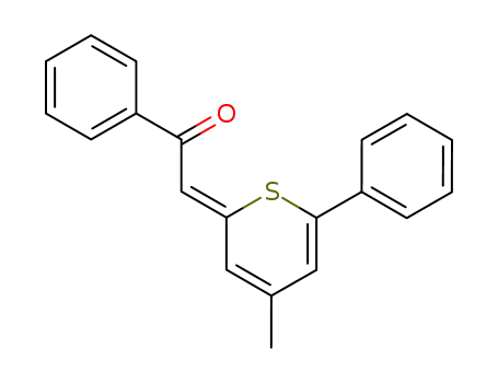 Molecular Structure of 94079-11-5 (Ethanone, 2-(4-methyl-6-phenyl-2H-thiopyran-2-ylidene)-1-phenyl-)