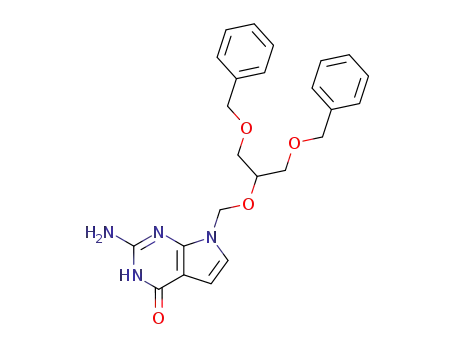 2-amino-7-<(1,3-dibenzyloxy-2-propoxy)methyl>pyrrolo<2,3-d>pyrimidin-4-one