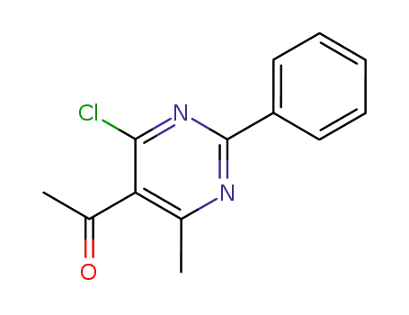 Molecular Structure of 51164-80-8 (5-Acetyl-4-chloro-6-methyl-2-phenyl-pyrimidine)