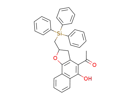 Molecular Structure of 81665-29-4 (1-{5-Hydroxy-2-[(triphenylsilanyl)-methyl]-2,3-dihydro-naphtho[1,2-b]furan-4-yl}-ethanone)