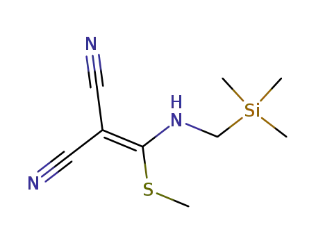 Molecular Structure of 129757-45-5 (2-[Methylsulfanyl-(trimethylsilanylmethyl-amino)-methylene]-malononitrile)