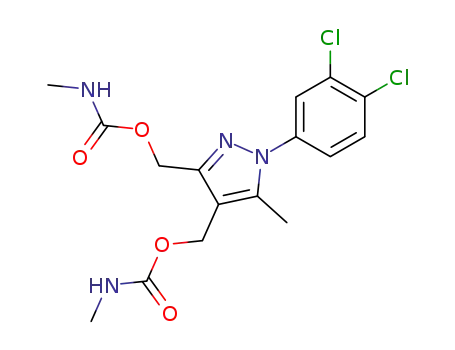 Molecular Structure of 92126-23-3 ([1-(3,4-dichlorophenyl)-5-methyl-1H-pyrazole-3,4-diyl]dimethanediyl bis(methylcarbamate))