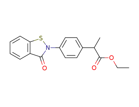 Molecular Structure of 93371-96-1 (2-<4-(3-oxo-1,2-benzisotiazolin-2-il)fenil>propionato di etile)