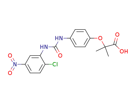 Molecular Structure of 121809-84-5 (4-(2-chloro-5-nitrophenylureido)phenoxyisobutyric acid)