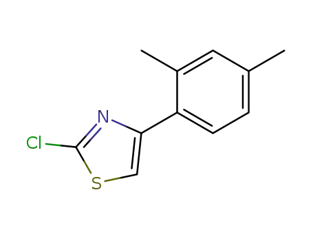 Molecular Structure of 99797-30-5 (2-CHLORO-4-(2,4-DIMETHYLPHENYL)THIAZOLE)