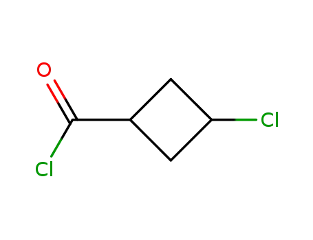 Molecular Structure of 38353-16-1 (Cyclobutanecarbonyl chloride, 3-chloro-, cis- (9CI))