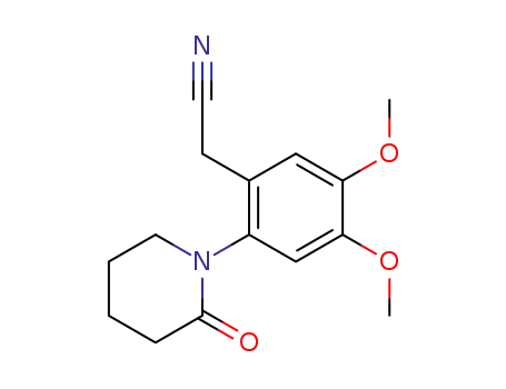 Molecular Structure of 96631-72-0 (Benzeneacetonitrile, 4,5-dimethoxy-2-(2-oxo-1-piperidinyl)-)