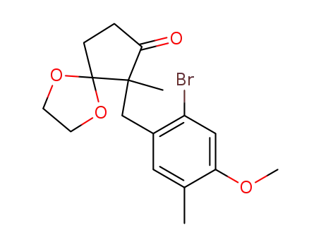 6-(2-Bromo-4-methoxy-5-methyl-benzyl)-6-methyl-1,4-dioxa-spiro[4.4]nonan-7-one