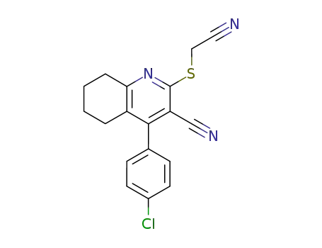3-Quinolinecarbonitrile,
4-(4-chlorophenyl)-2-[(cyanomethyl)thio]-5,6,7,8-tetrahydro-
