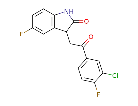 2H-Indol-2-one,
3-[2-(3-chloro-4-fluorophenyl)-2-oxoethyl]-5-fluoro-1,3-dihydro-