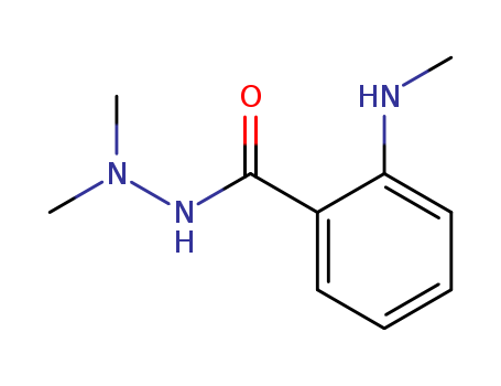 Molecular Structure of 19558-08-8 (Benzoic acid, 2-(methylamino)-, 2,2-dimethylhydrazide)