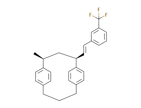 Molecular Structure of 85781-48-2 ((2S,4S)-2-Methyl-4-[(E)-2-(3-trifluoromethyl-phenyl)-vinyl]-tricyclo[10.2.2.2<sup>5,8</sup>]octadeca-1<sup>(15)</sup>,5<sup>(18)</sup>,6,8<sup>(17)</sup>,12<sup>(16)</sup>,13-hexaene)