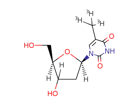 Molecular Structure of 52497-68-4 (THYMIDINE, [METHYL-3H])