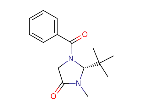 Molecular Structure of 101055-57-6 ((2R)-(-)-1-BENZOYL-2-TERT-BUTYL-3-METHYL-4-IMIDAZOLIDINONE)
