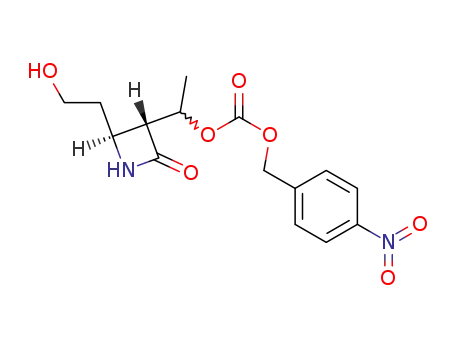 Molecular Structure of 65794-47-0 (Carbonic acid,
(1R)-1-[(2R,3S)-2-(2-hydroxyethyl)-4-oxo-3-azetidinyl]ethyl
(4-nitrophenyl)methyl ester, rel-)