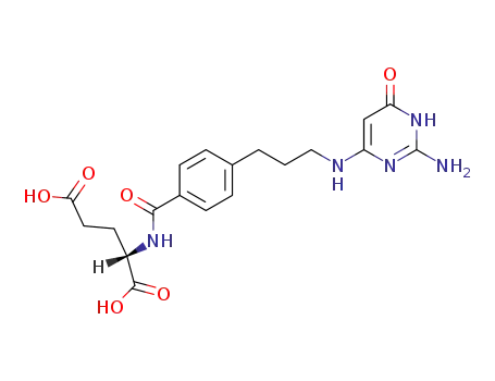 Molecular Structure of 141019-09-2 (L-Glutamic acid,
N-[4-[3-[(2-amino-1,6-dihydro-6-oxo-4-pyrimidinyl)amino]propyl]benzoyl
]-)