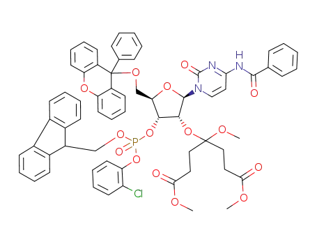 4-[(2R,3R,4R,5R)-2-(4-Benzoylamino-2-oxo-2H-pyrimidin-1-yl)-4-[(2-chloro-phenoxy)-(9H-fluoren-9-ylmethoxy)-phosphoryloxy]-5-(9-phenyl-9H-xanthen-9-yloxymethyl)-tetrahydro-furan-3-yloxy]-4-methoxy-heptanedioic acid dimethyl ester