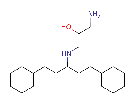 Molecular Structure of 65566-86-1 (2-Propanol,
1-amino-3-[[3-cyclohexyl-1-(2-cyclohexylethyl)propyl]amino]-)