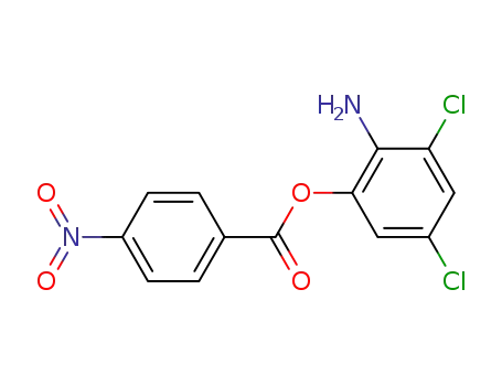 Molecular Structure of 90368-43-7 (Phenol, 2-amino-3,5-dichloro-, 4-nitrobenzoate (ester))