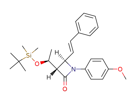 (1'S,3S,4R)-3-(1'-<(tert-butyldimethylsilyl)oxy>ethyl)-1-(4'-methoxyphenyl)-4-(2'-phenylethenyl)-2-azetidinone