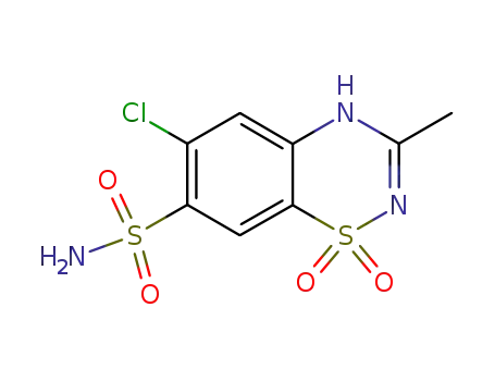 Molecular Structure of 1025-75-8 (6-chloro-3-methyl-4H-1,2,4-benzothiadiazine-7-sulfonamide 1,1-dioxide)