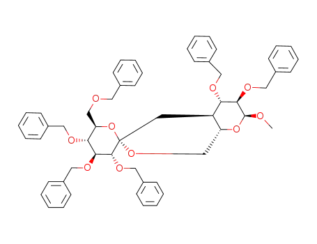 Methyl 2',6-Anhydro-2,3-di-O-benzyl-4-deoxy-4-C-(3',4',5',7'-tetra-O-benzyl-1'-deoxy-α-D-gluco-2-heptulopyranos-1'-yl)-α-D-glucopyranoside